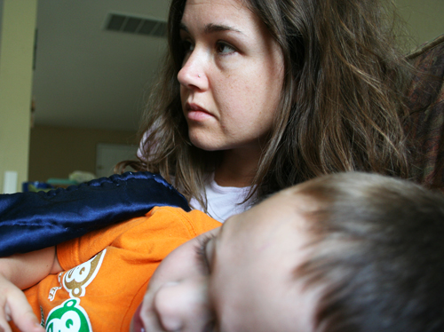 tired momma, sick munchkin